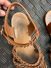 Load image into Gallery viewer, Chanel Brown sandals with gold chains Size 41