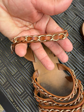 Load image into Gallery viewer, Chanel Brown sandals with gold chains Size 41