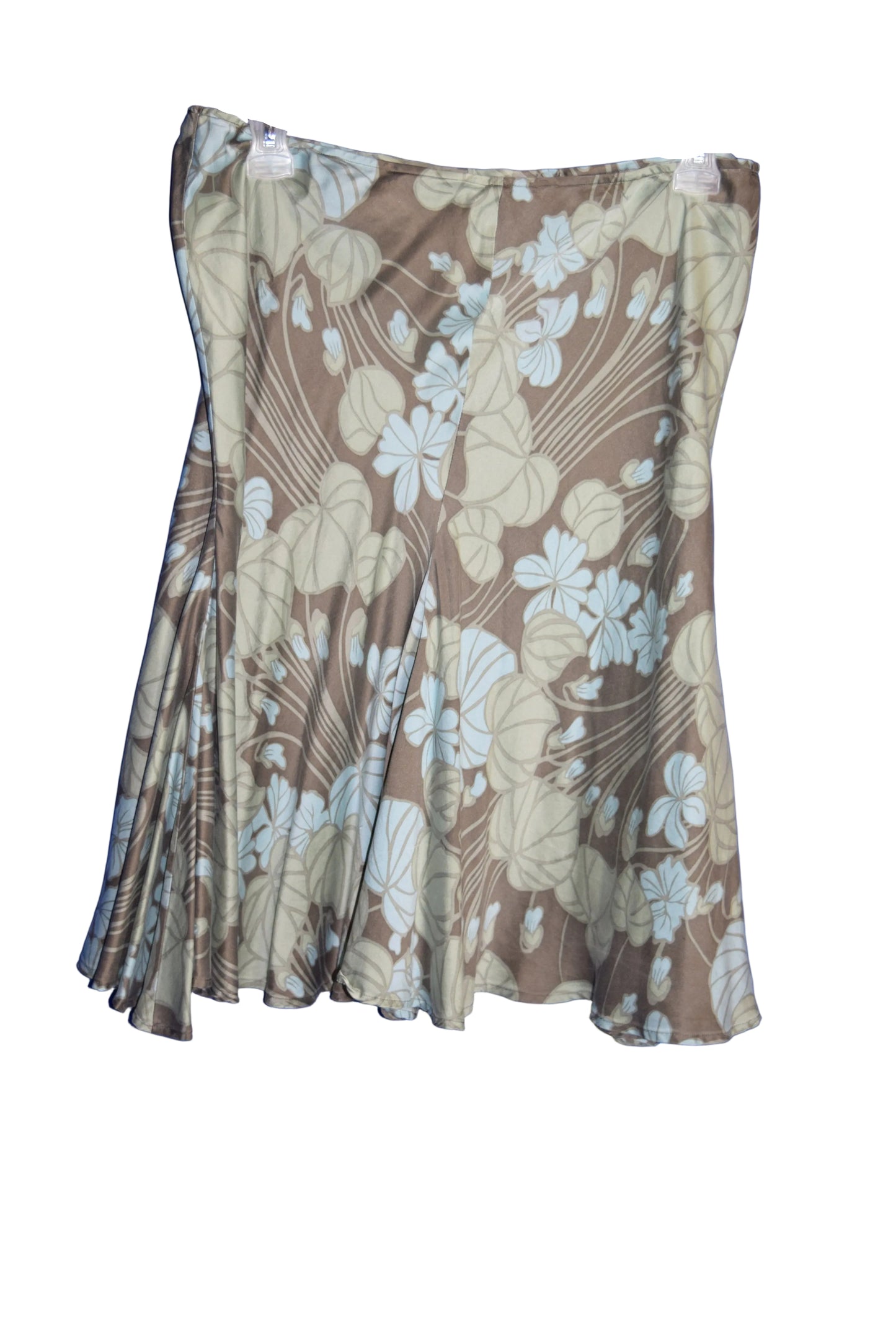 Women's Floral Maxi Skirt, Size XL, Ruffle Green