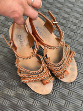 Load image into Gallery viewer, Chanel Brown sandals with gold chains Size 41