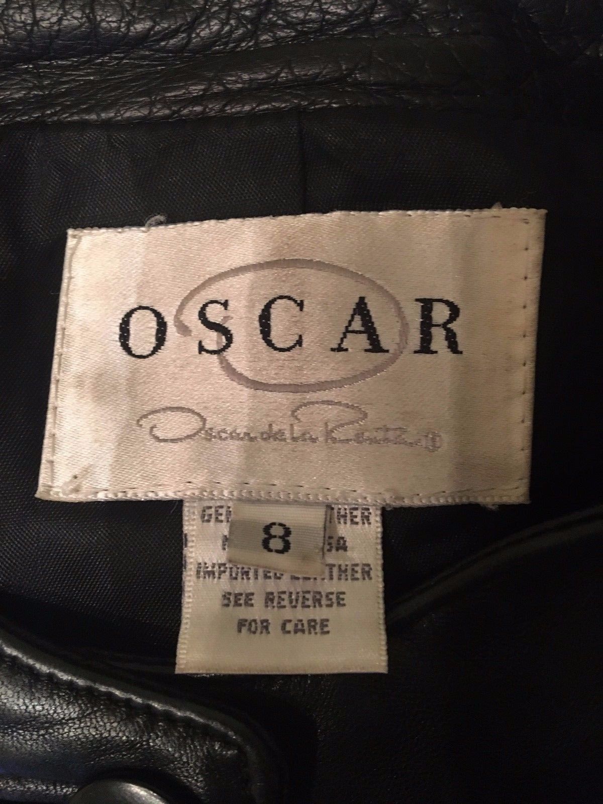 Oscar De La Renta Black Leather Jacket