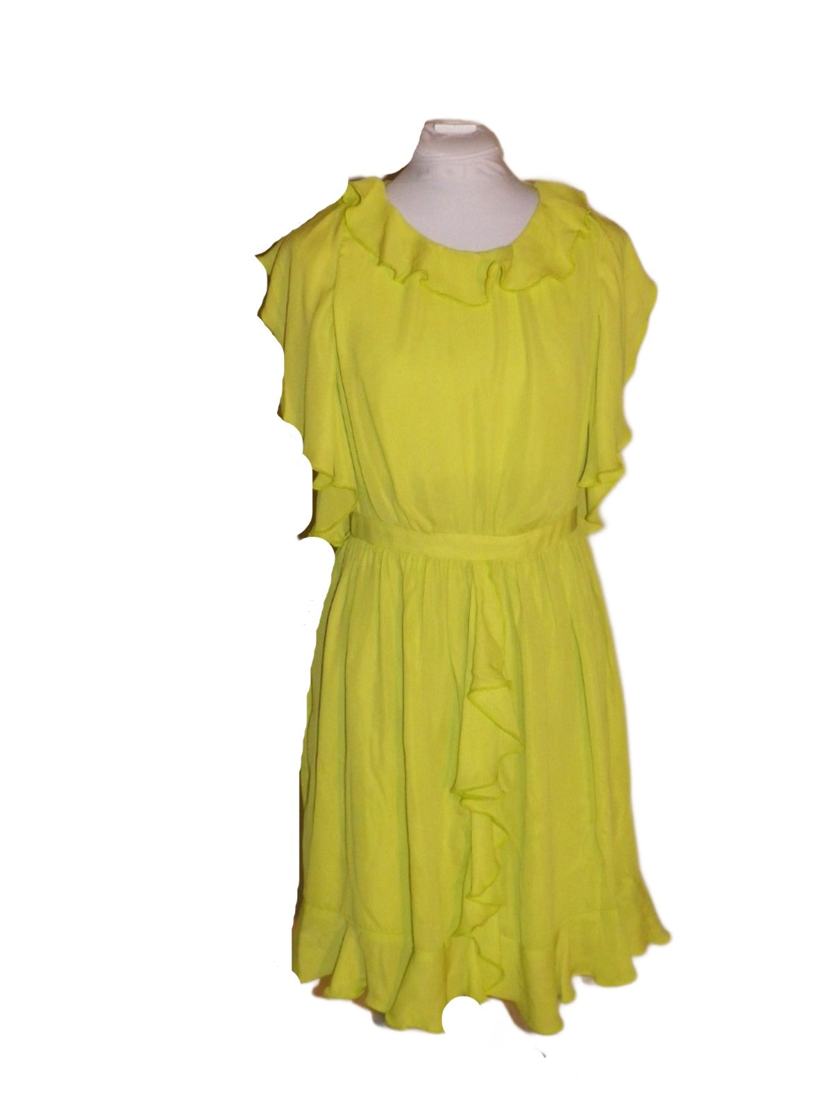 Beautifull Yellow Sleeveless Women Chifon Dress