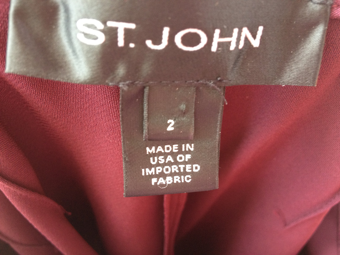 St John Burgundy Women Pants Size 2