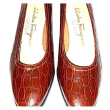 Load image into Gallery viewer, Ferragamo Brown Leather Wedges Size 6 C
