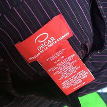 Load image into Gallery viewer, Oscar De La Renta Striped Purple Women Blazer Size 10
