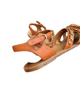 Load image into Gallery viewer, Chanel Brown sandals with gold chains Size 41
