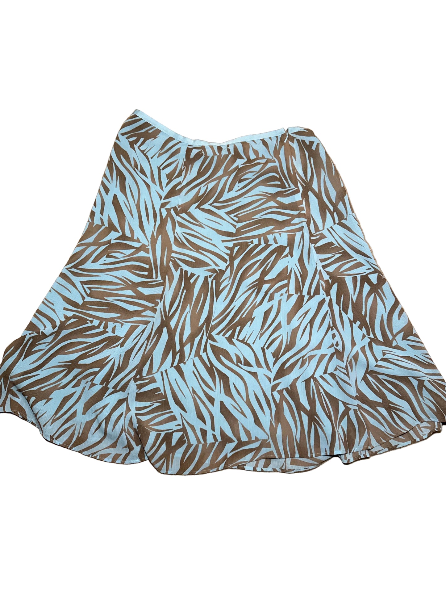 Women's Tropical Midi Skirt, Size 16, Ruffle Green Mint