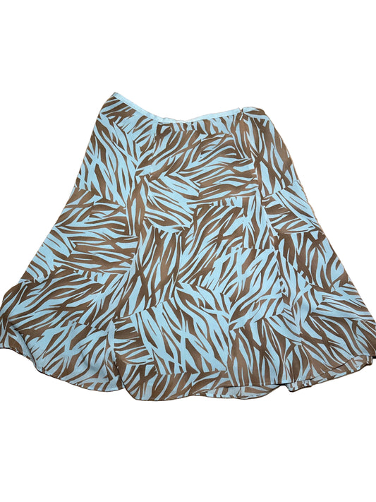 Women's Tropical Midi Skirt, Size 16, Ruffle Green Mint