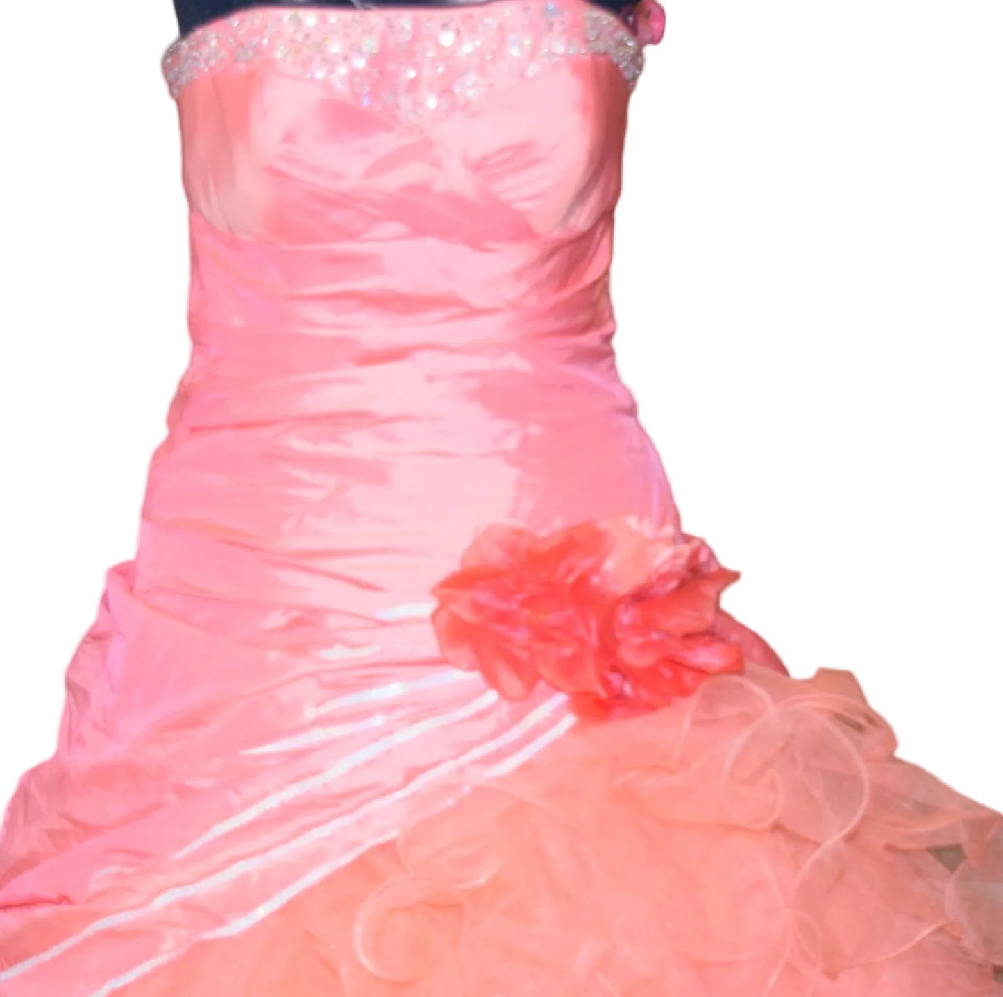 Maggie Sottero Puff Dress/Sweetheart Coral Organza Ball Gowns Quinceanera