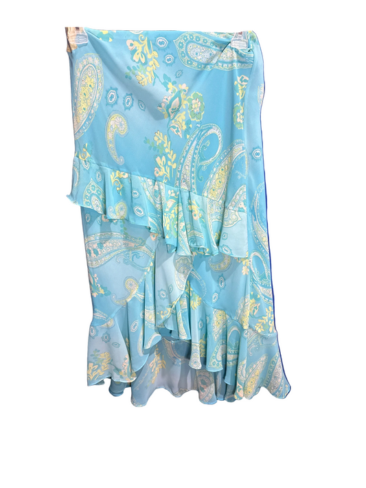 Women's Floral Maxi Skirt, Size Small, Ruffle Detail