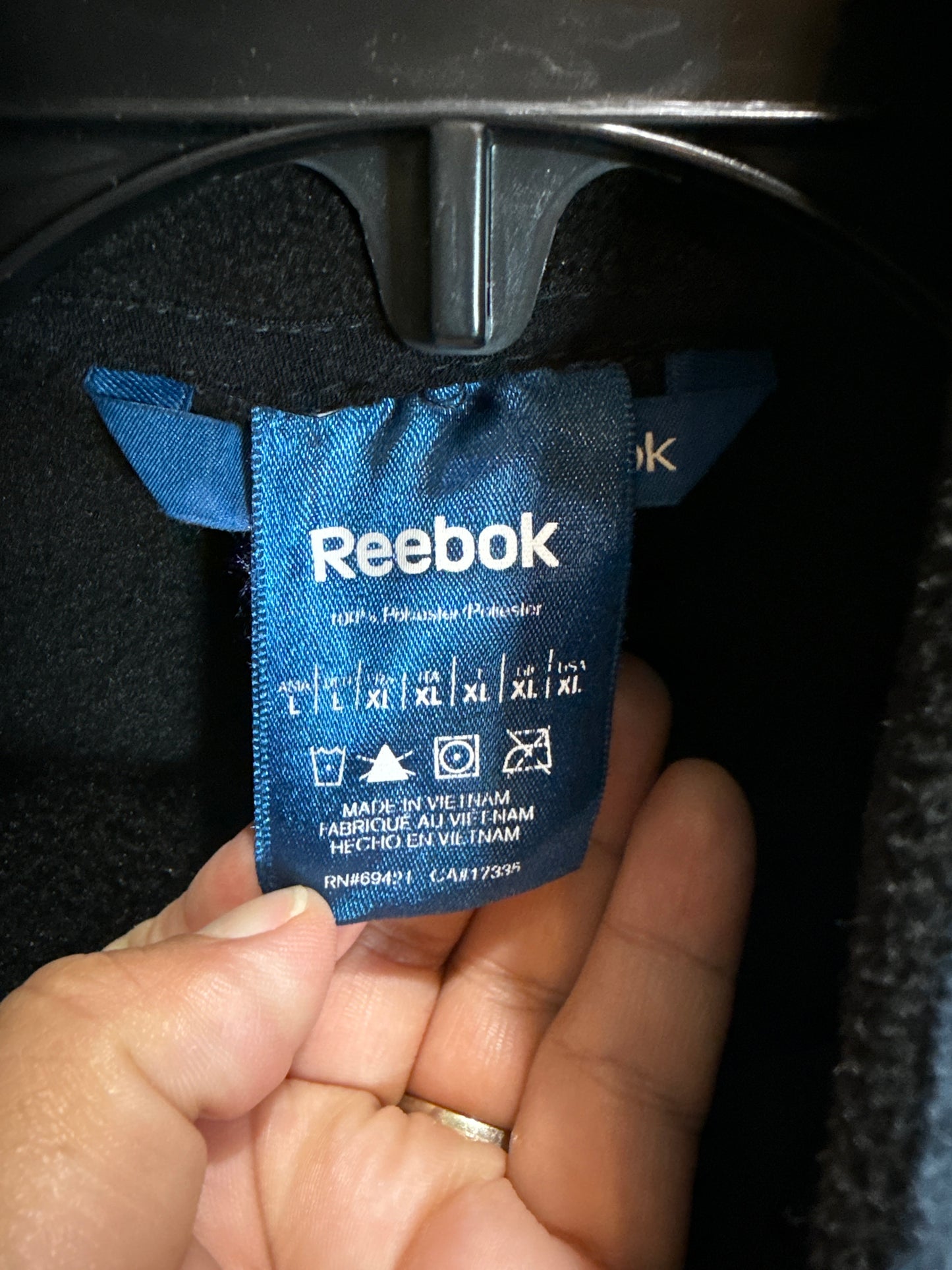 Reebok Men’s Jacket XL Navy Blue Fleece