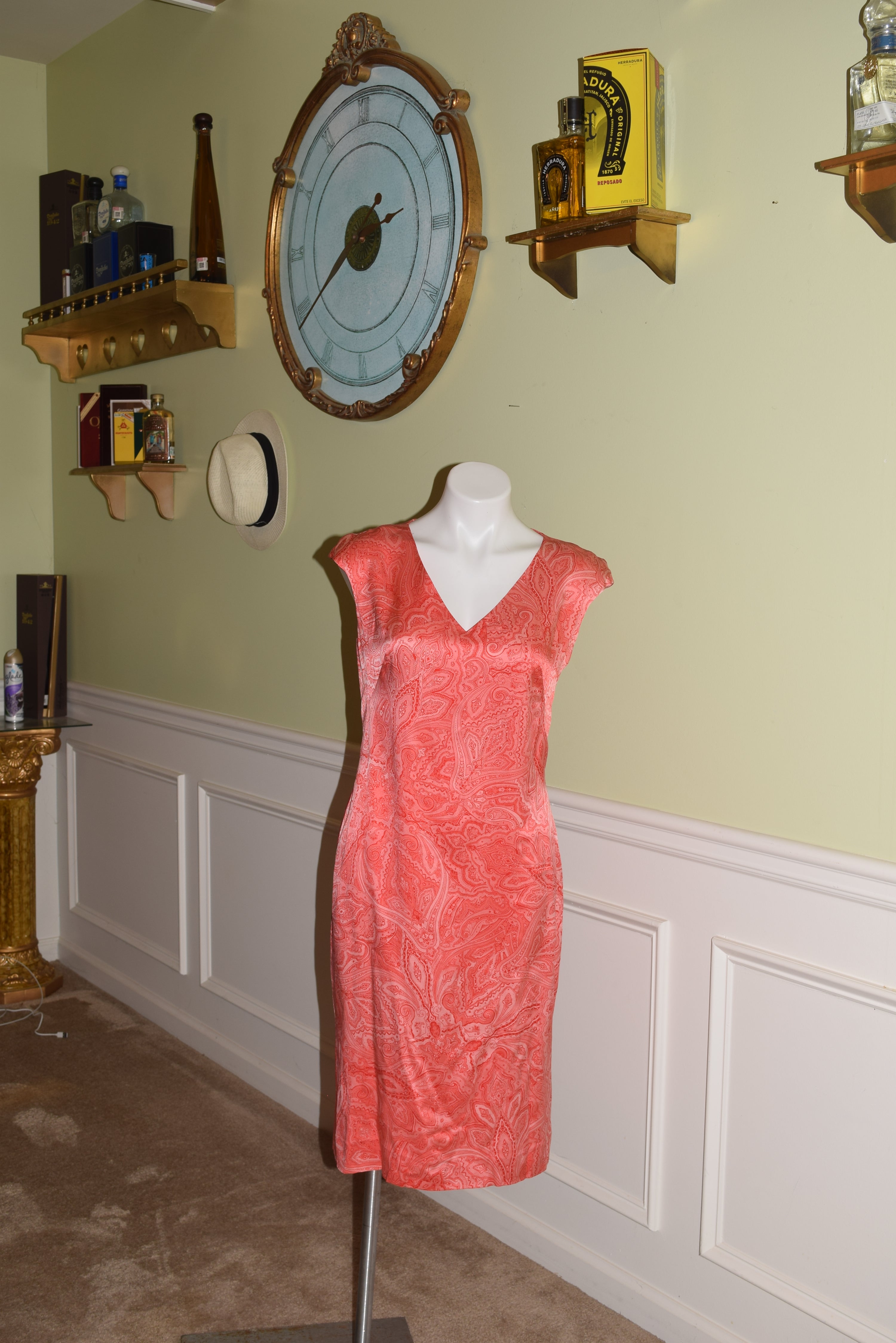Escada Short Sleeve Dress Silk Orange Dress Size 8