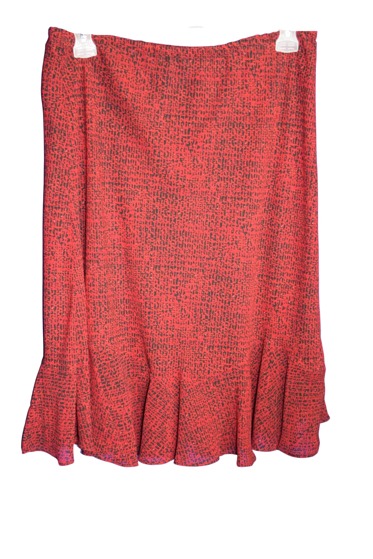 Red textured fabric on a blue background