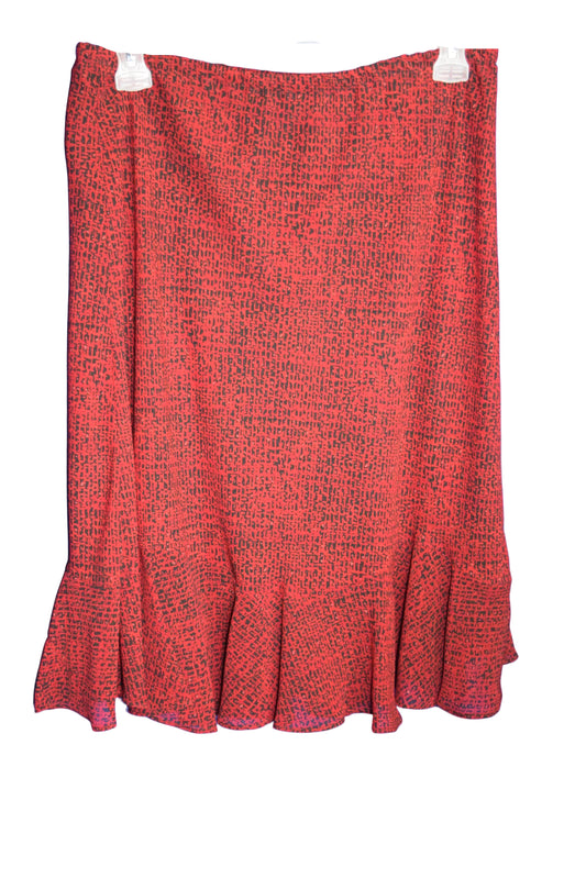 Red textured fabric on a blue background