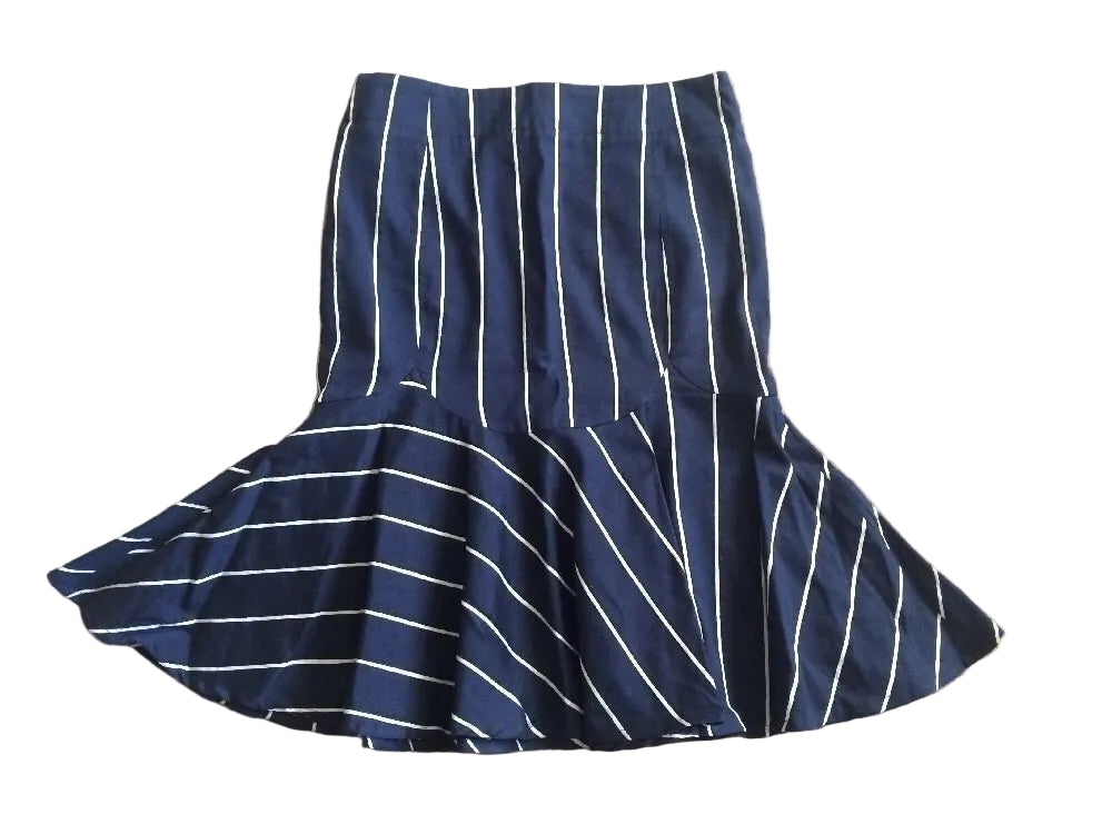 Emporio Armani Original Striped Pencil Woman Blue Skirt Size 42