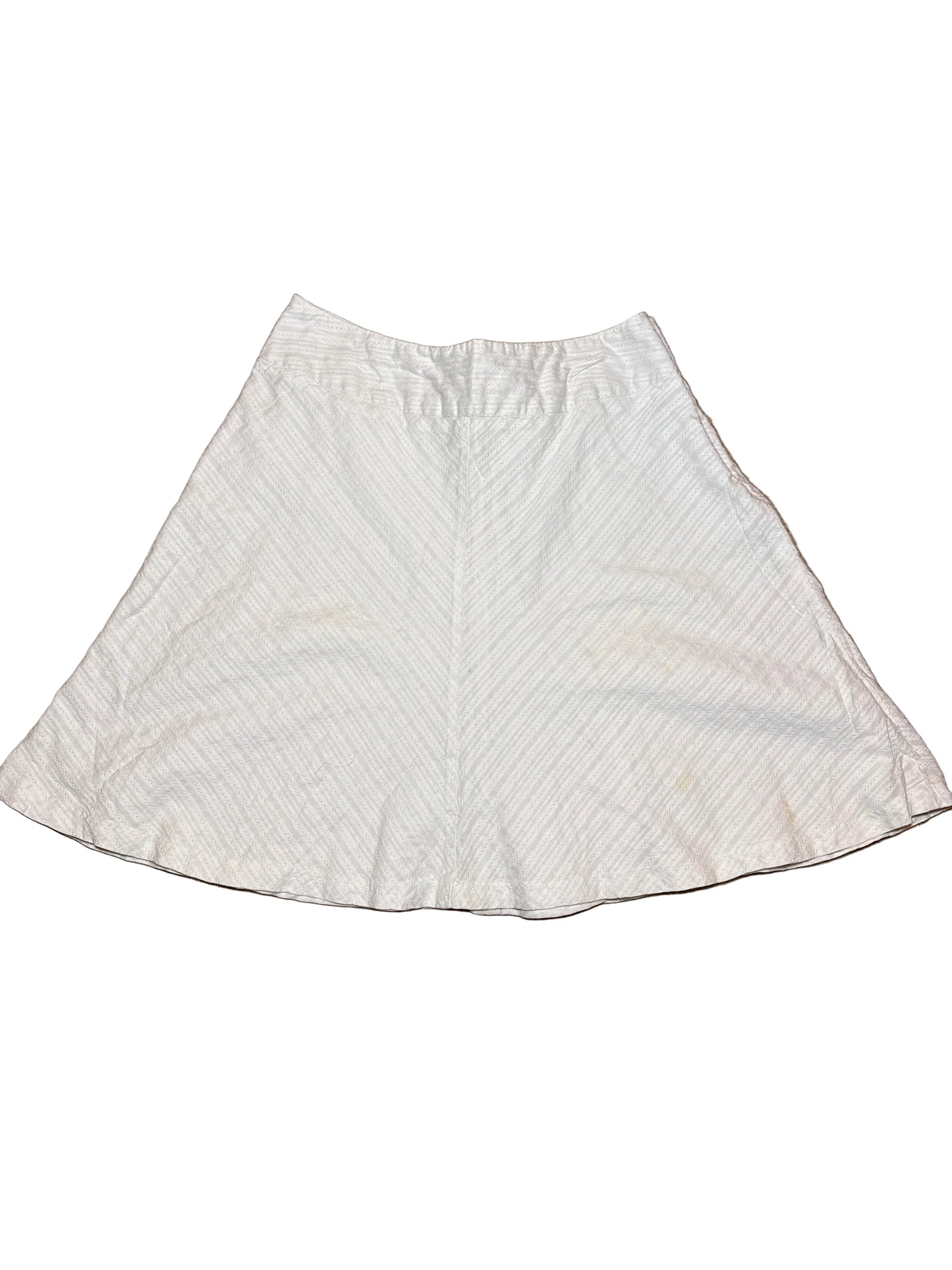 Women's Solid Midi Skirt, Size 14, Ruffle White