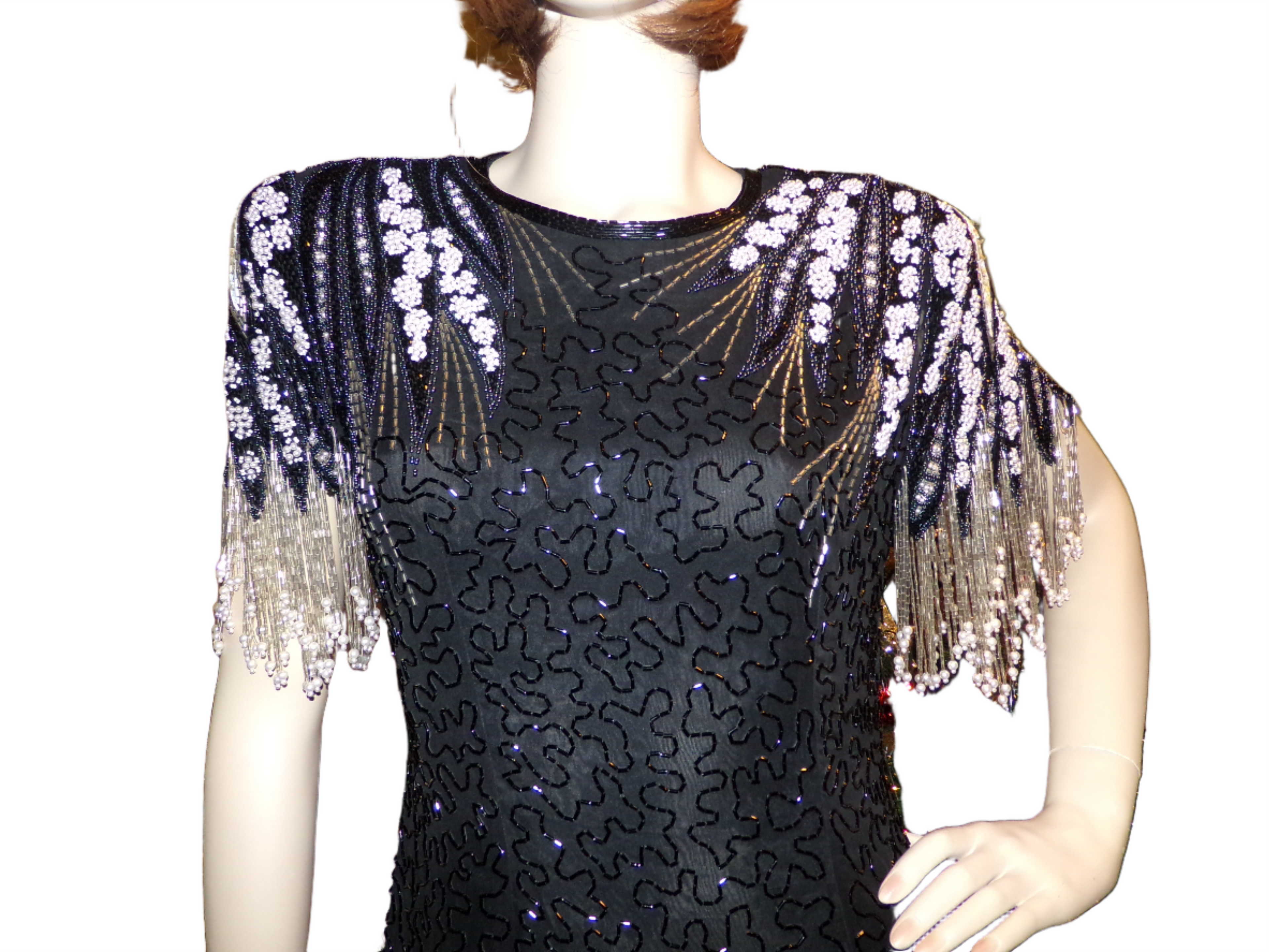 Vintage Beaded Tango Women Cocktail Evening Dress