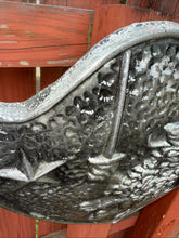 Load image into Gallery viewer, Vintage Cast Aluminum HERALDIC SHIELD Rampant Lion With Sword &amp; Stars Mediaval
