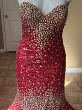 Load image into Gallery viewer, Panoply Red Mermaid Prom Dress Size 4
