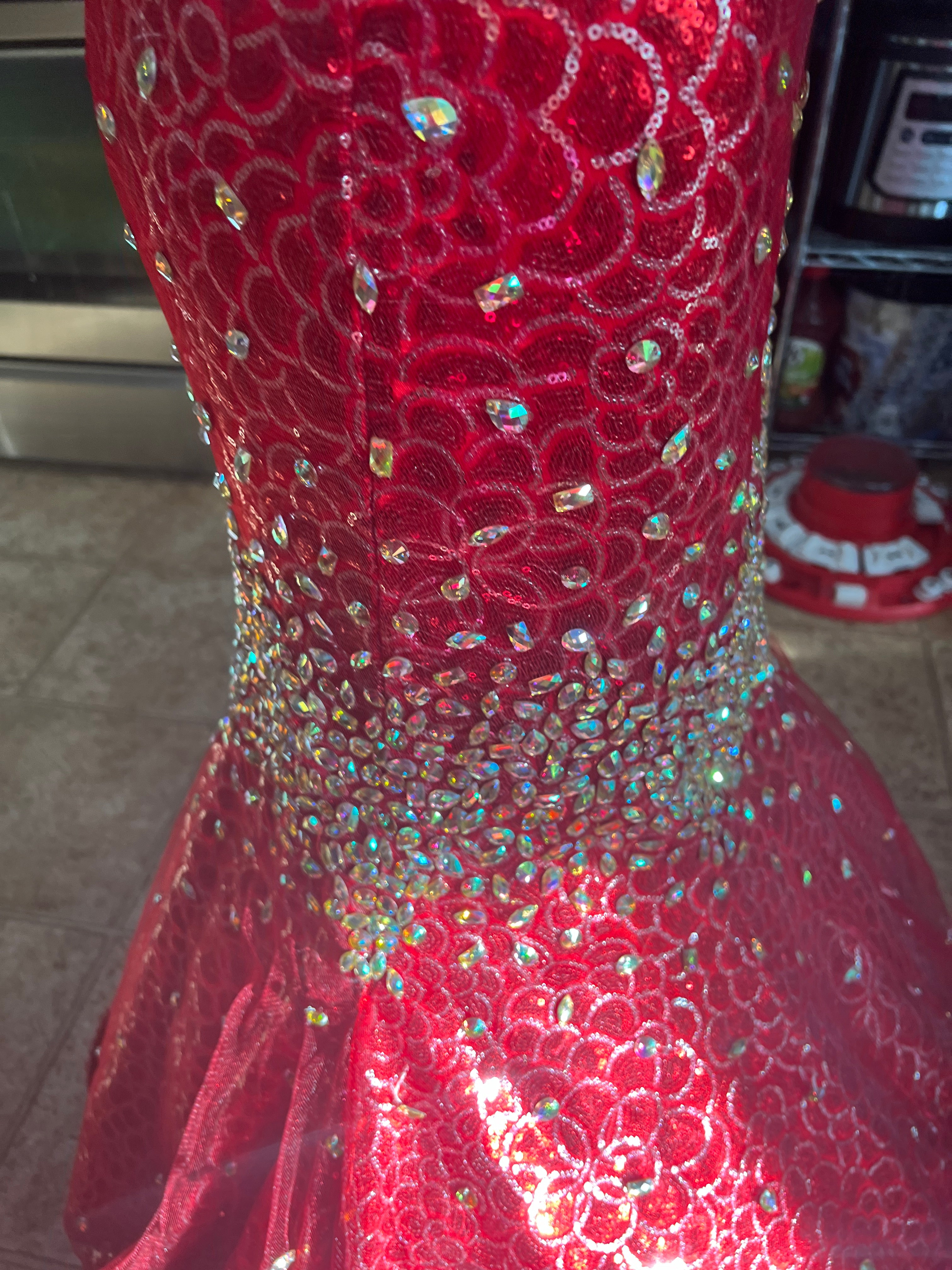 Panoply Red Mermaid Prom Dress Size 4