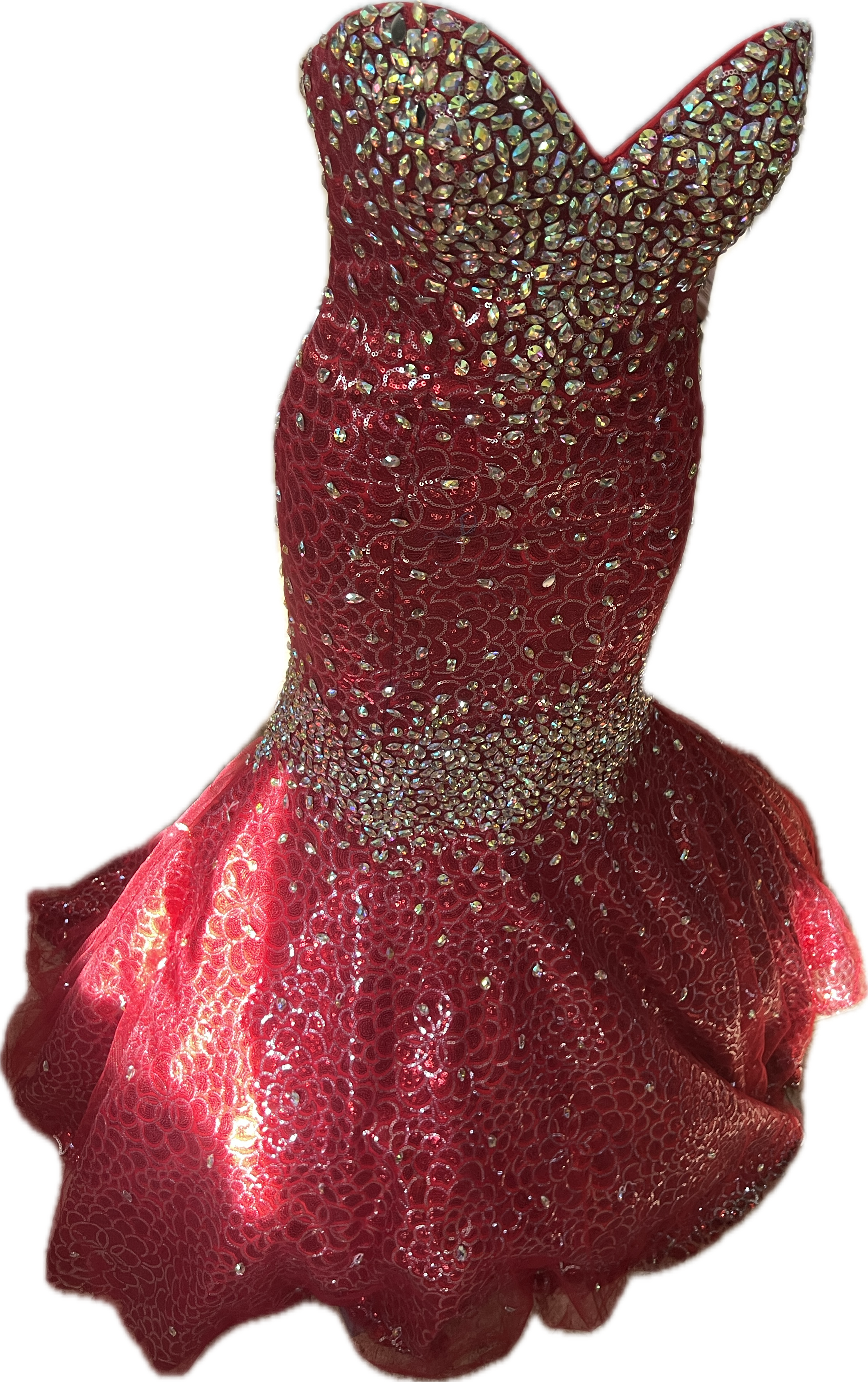 Panoply Red Mermaid Prom Dress Size 4