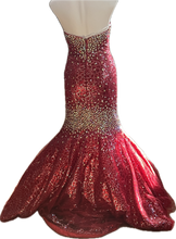 Load image into Gallery viewer, Panoply Red Mermaid Prom Dress Size 4
