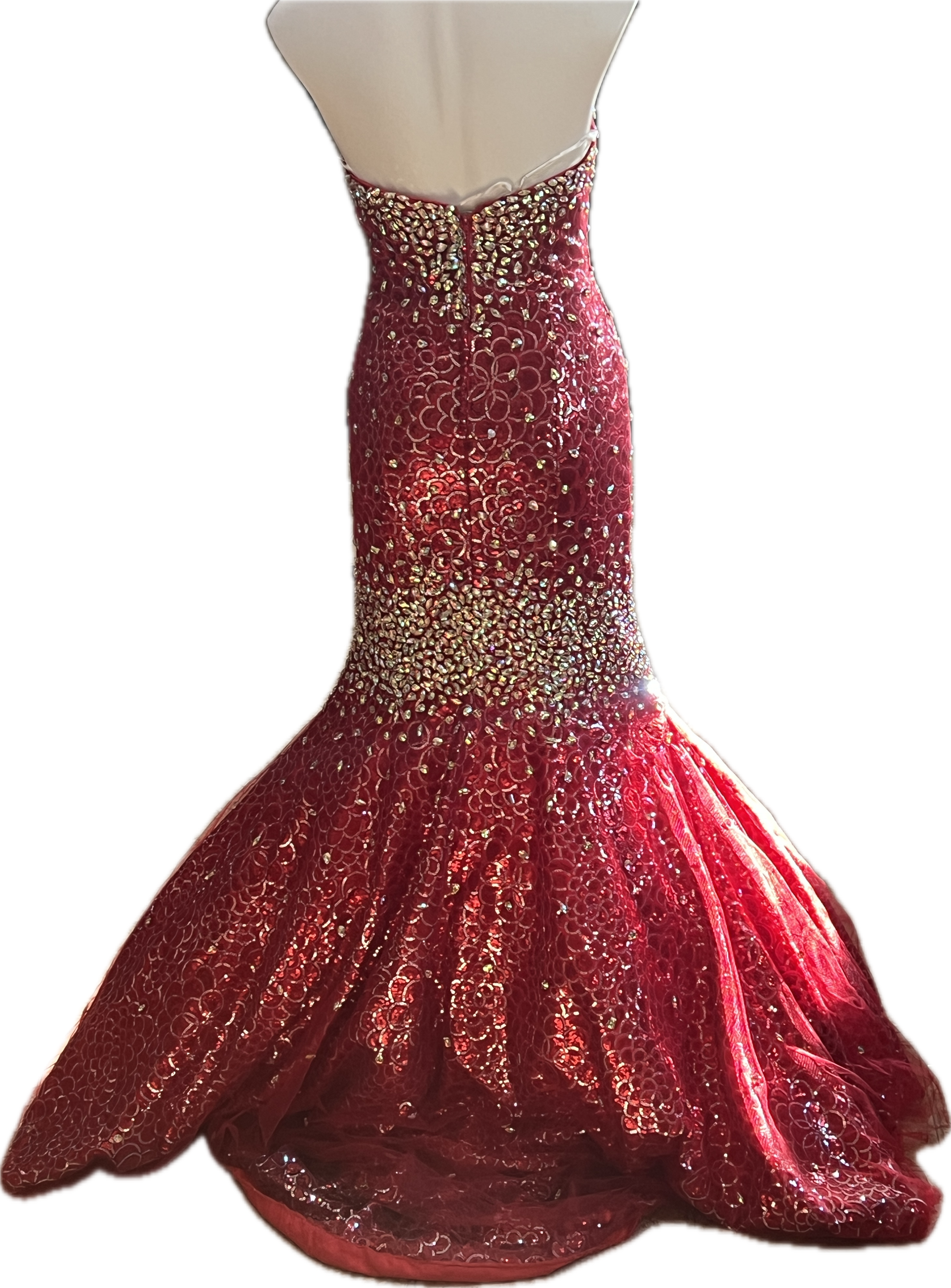Panoply Red Mermaid Prom Dress Size 4