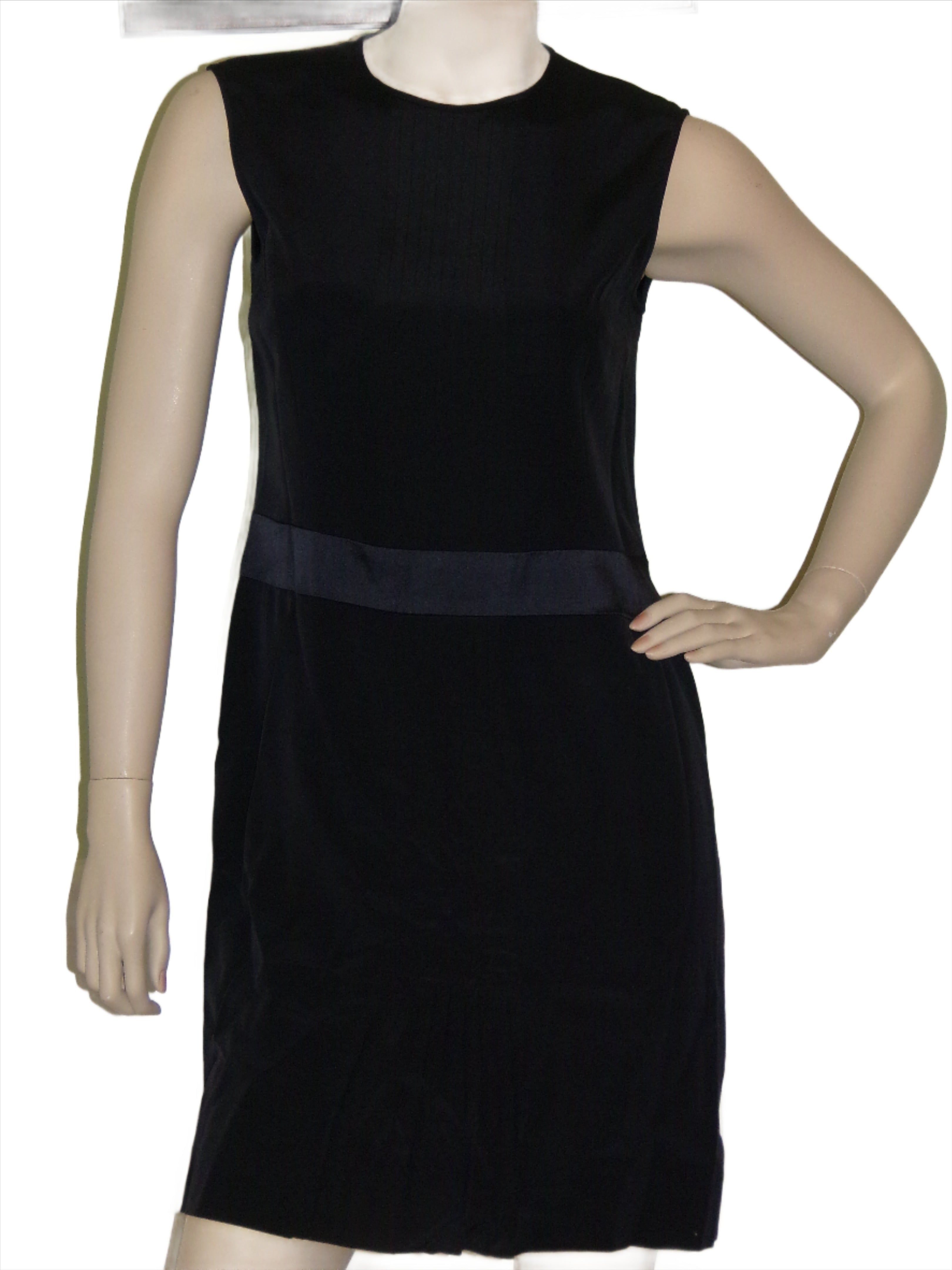 Carolina Herrera Black Sleeveless Silk Women Dress