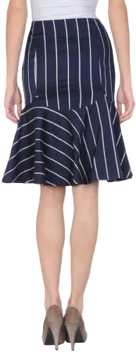Emporio Armani Original Striped Pencil Woman Blue Skirt Size 42