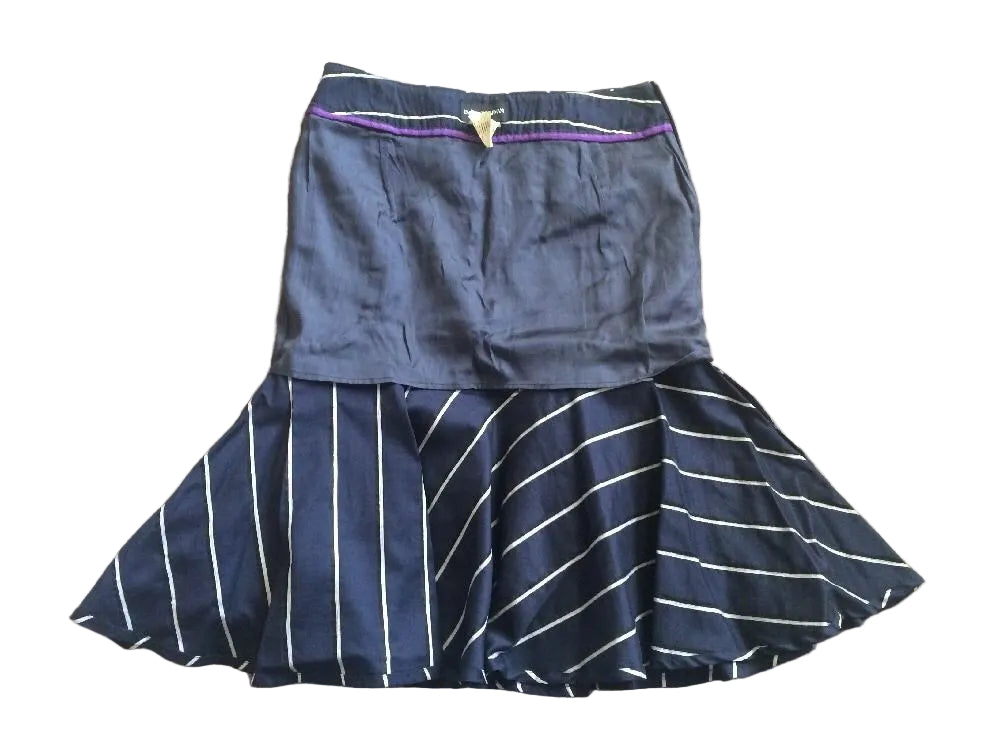 Emporio Armani Original Striped Pencil Woman Blue Skirt Size 42