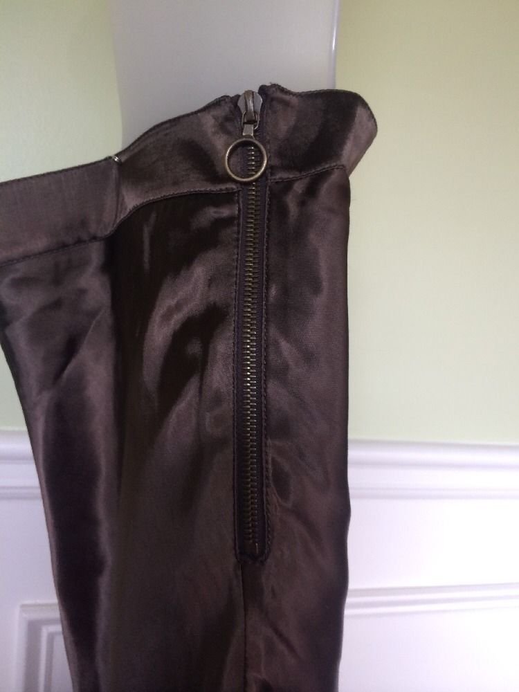 Lanvin Brown Silk Women Skirt Size 42