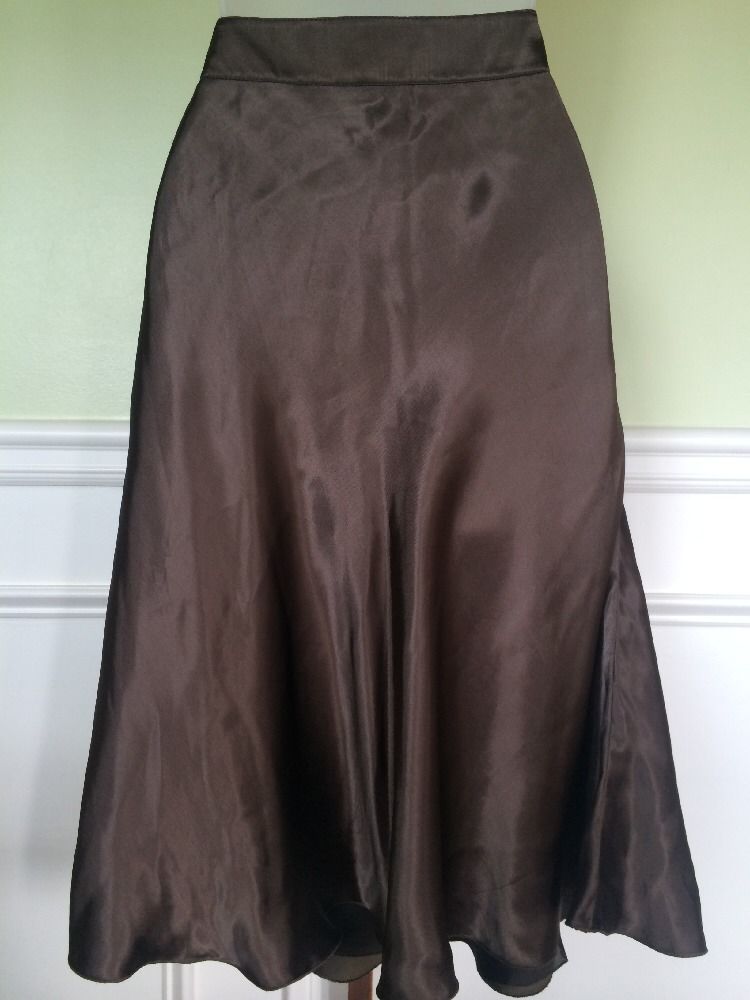 Lanvin Brown Silk Women Skirt Size 42