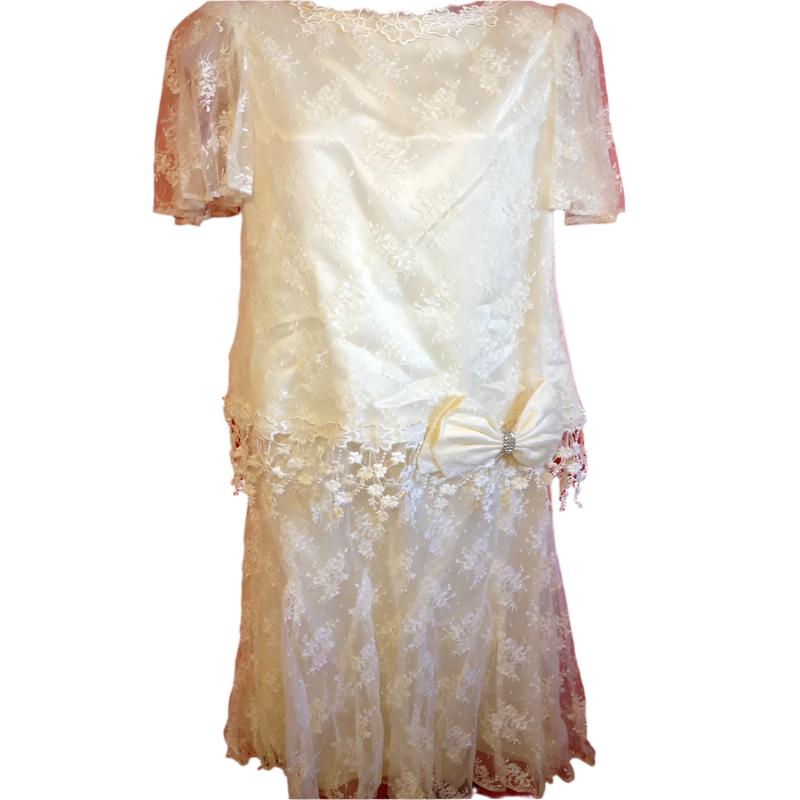Vintage Ivory Lace Outfit Size 8