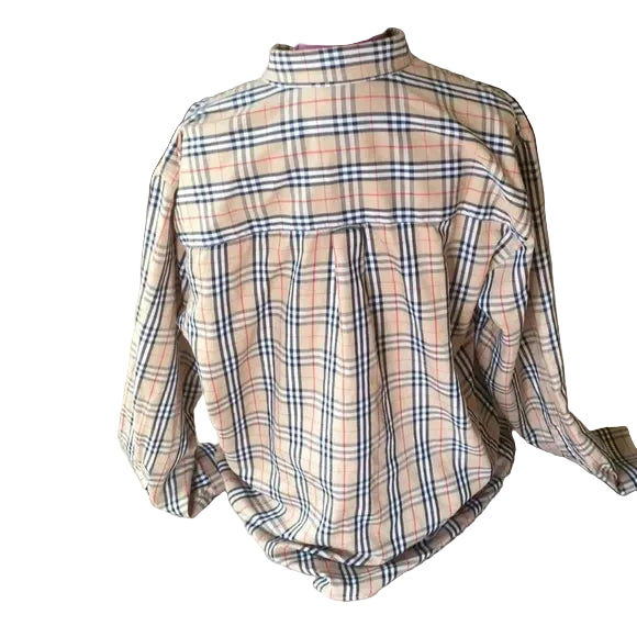 Burberry Brown London Nova Long Sleeve Men's Shirts Size L