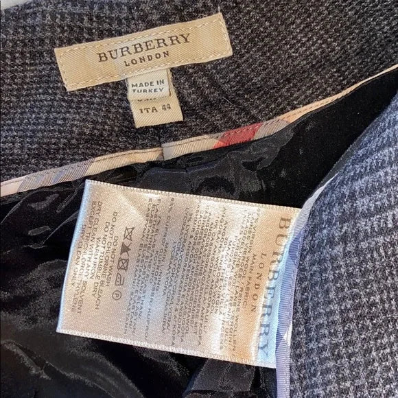 Burberry label on a garment with 'Made in Turkey' tag.