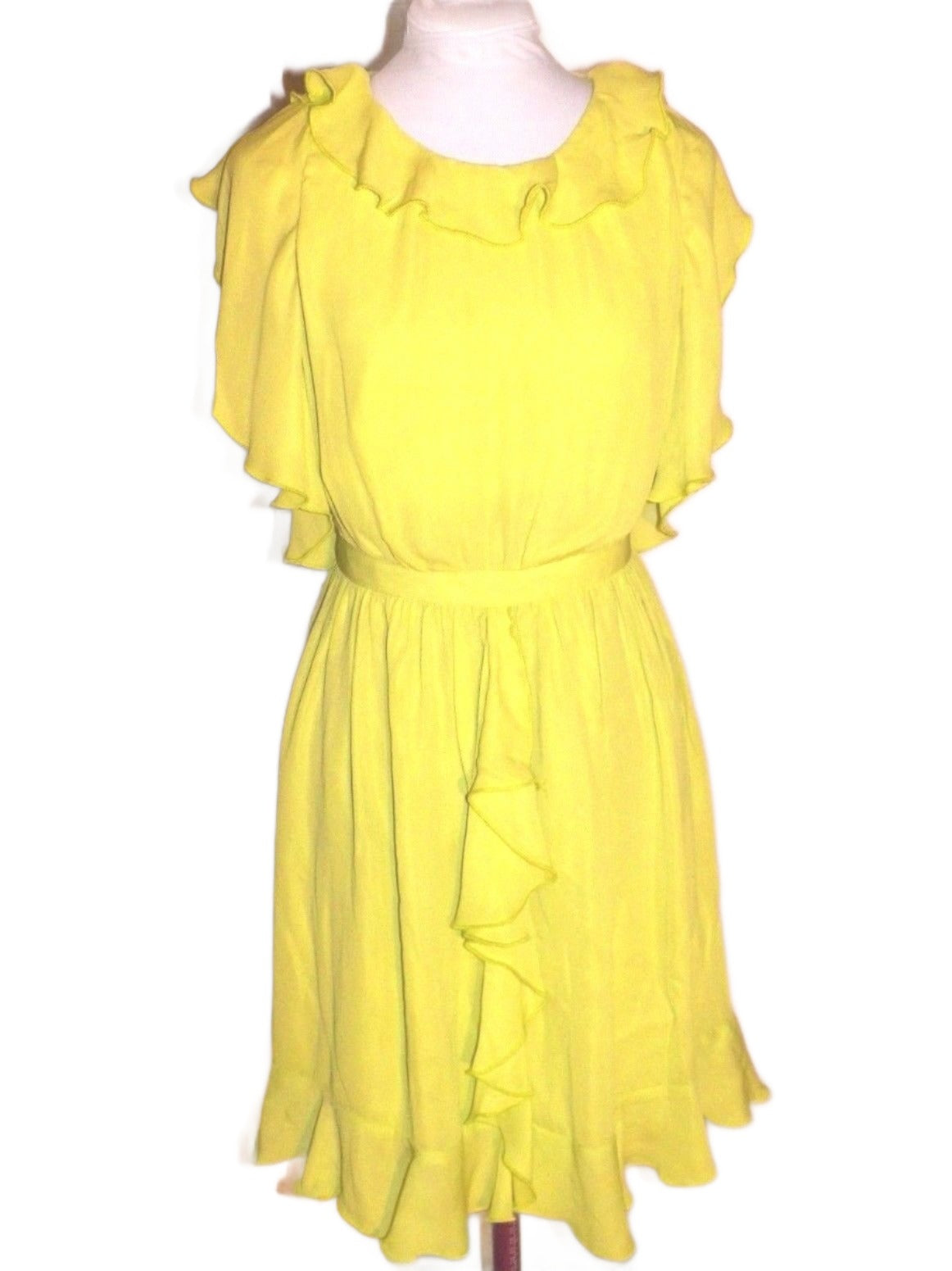 Beautifull Yellow Sleeveless Women Chifon Dress