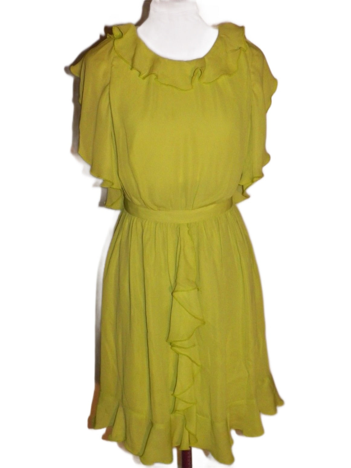 Beautifull Yellow Sleeveless Women Chifon Dress