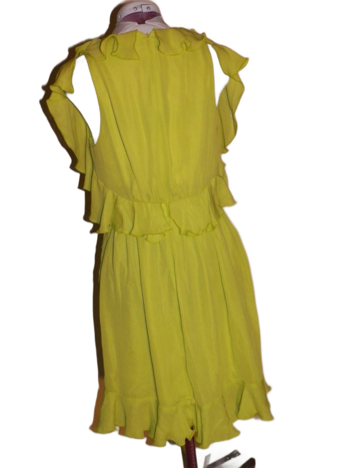 Beautifull Yellow Sleeveless Women Chifon Dress