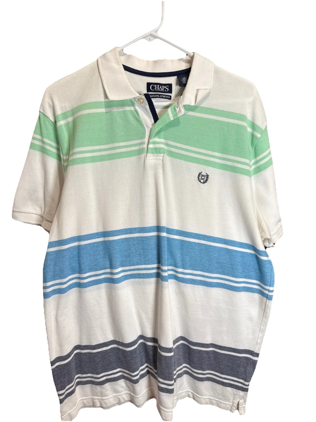 Chaps Multicolor Short Sleeve Men's Polo Shirt Size L Cotton Pre-owned Excellent