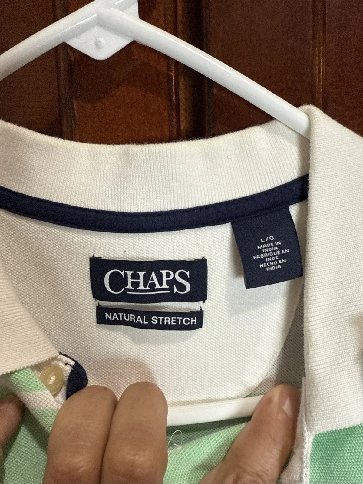 Chaps Multicolor Short Sleeve Men's Polo Shirt Size L Cotton Pre-owned Excellent